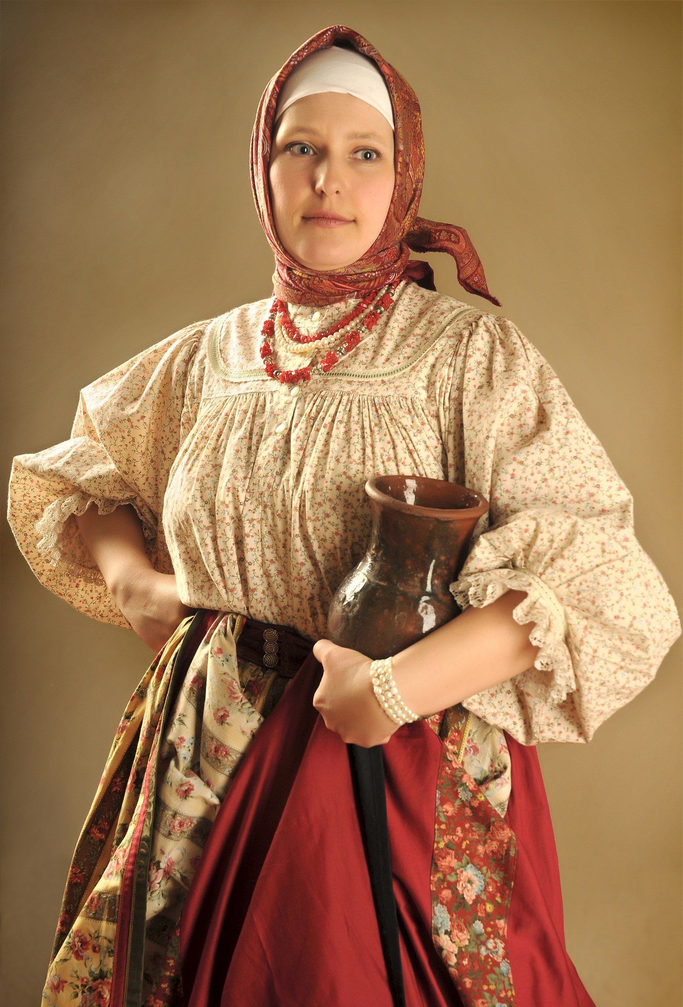 Girls in Slavic costumes in Port Louis